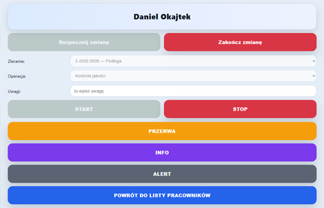 Panel produkcyjny Produktor